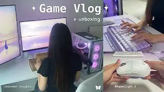 game vlog 🎮 | building aesthetic purple KEYBOARD💜 unboxing GAMING mouse🖱️ Competitive VALORANT🔫