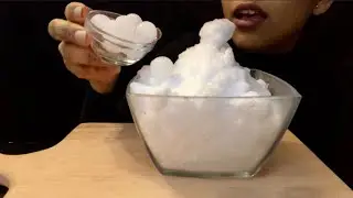 ASMR ICE EATING| POWDERY ICE W CARBONATED ICE MARBLES|