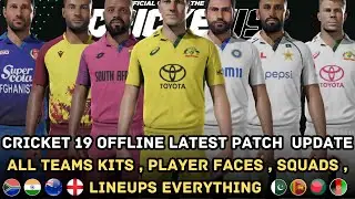 Cricket 19 New Latest Offline International Teams Kits Update January | 2024