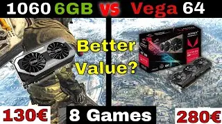 GTX 1060 6GB OC vs RX Vega 64 Benchmark 1080p in 8 Games - FPS Comparison