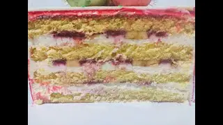 Бисквитный торт с бананами и клубникой. Рецепт.