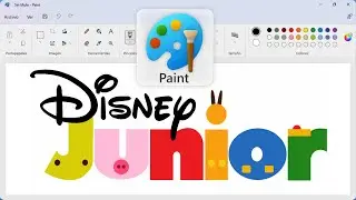 How to draw Disney Junior Jungle Juction Logo in Ms Paint🎨