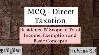 MCQ - Direct Tax  in Tamil / CA Intermediate Taxation
