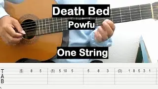Powfu Death Bed Guitar Tutorial One String Guitar Tabs Single String Guitar Lessons for Beginners