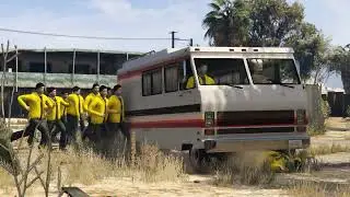 Walter White and Jesse Pinkman escaping the Jesse clones
