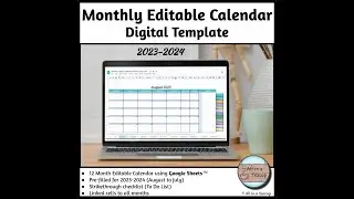 Editable Calendar Planner Templates using Google Sheets