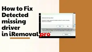 How to Fix Detected missing driver in iRemoval pro