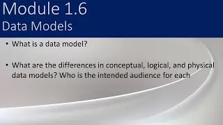 1.6 - Data Models