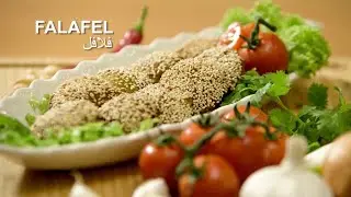 Falafel : Plant-based croquette of mashed chick peas seasoned with sesame seeds
