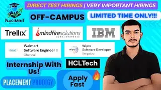 Direct Test Hiring | Wipro, Walmart, IBM, HCLTech New OFF Campus Drive For 2026, 2025, 2024 Batch