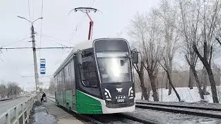 поездка на трамвае КТМ-28 ( 71-628-01 ) ( 2023 г.в ), борт 0100, маршрут 20
