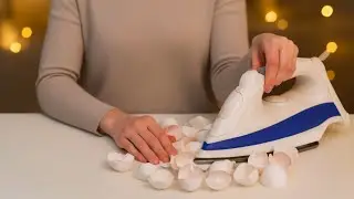 IRON a egg shell, you will not believe the incredible results. Superb recycle idea! Tip and trick.