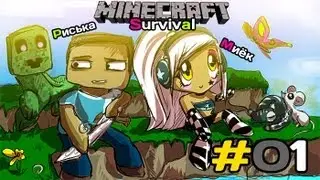 [MineCraft] Survival: Miya (Miyoka) and Rissi and their first day of survival