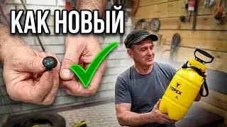 Ремонт садового опрыскивателя без ремкомплекта . Восстановление клапана насоса в домашних условиях !