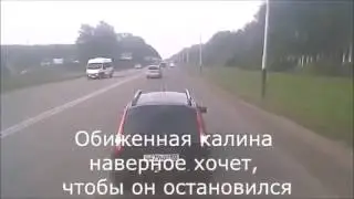ДТП Придурок кинул камень под фуру!