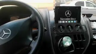 Планшет в место штатной магнитолы Мерседес Вито 638.Tablet in place of the head unit Vito 638