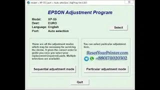 Reset Epson XP-55 Waste Ink Pad Counter