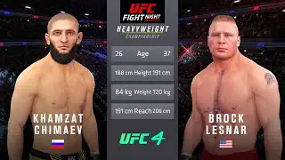 Khamzat Chimaev vs Brock Lesnar Full Fight - UFC Fight Of The Night