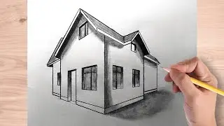 How to draw a House in 2 point perspective