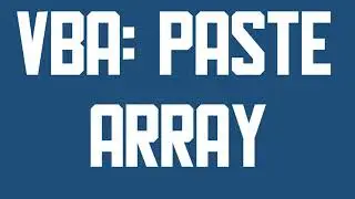 VBA Paste multiple columns array on sheet