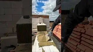 Работа в паре. Кладка газобетона. Work in pairs. Laying aerated concrete.