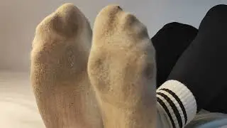 Smell my stinky white socks while I relax in bed 💕