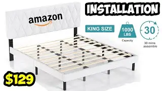 Amazon King Size Bed Frame Assembly Installation step-by-step