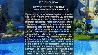 How to Protect Sensitive Machine-Learning Training Data