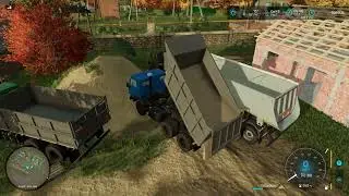 FS22 Карта Малиновка. Вывозим песок с бригадой.