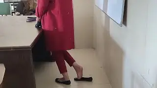 Candid teacher shoeplay | Lucky day | Full video available