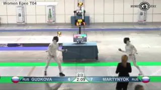 FE W E Individual Plovdiv U23 ZC 2016 Semifinal 01 green GUDKOVA  RUS vs MARTYNYUK  RUS