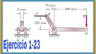 Exercise 1.23 Beer Mechanics of Materials. Calculation of Shear and Crushing Stresses