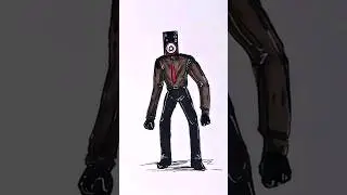 stickman to black large speakerman speed drawing #shorts #drawing #skibiditoilet