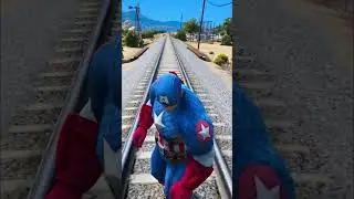GTA V Captain Saves Spider Man 🚽#shorts