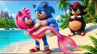 Shy Sonic While Holding Mermaid Amy! - Shadow's Sad Love Story - Sonic The Hedgehog 3 Animation