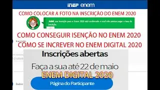 COMO FAZER A INSCRIÇÃO NO ENEM 2020, (Passo a passo) Fazendo a inscrição REAL e no final isenção !