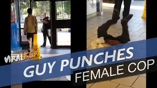 FEMALE COP LIGHTS UP THIS GUY AFTER HE PUNCHED HER