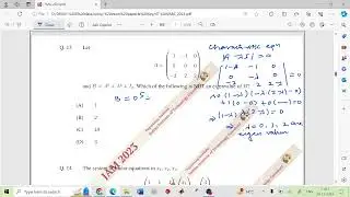 IIT JAM 2023 Question No.13 ||  Linear Algebra