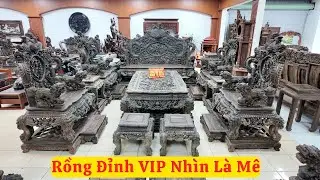Rồng Đỉnh Gỗ Mun Hoa Bộ 12 Đến 22 Món Đục Tay Thủ Công Cực Đẳng Cấp ( đồ gỗ đồng kỵ mạnh kha )
