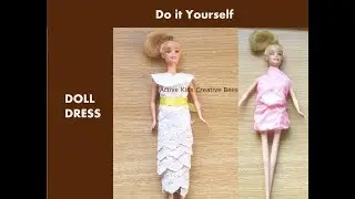 DIY Doll Dress No Sew No Glue | Doll Craft Ideas