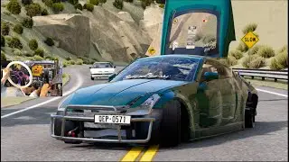 DESTROYING New Biggest NISSAN Car Pack YET On California Canyon JUMPS