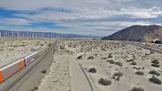 video drone welcome palm springs union pacific train style drone video by alan gough wind turbines