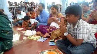 Aksharabhyasam at Basara Saraswati Devi temple | Aksharabhyasam at Gnana Saraswati Temple in Basara