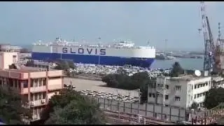 Chennai port from the top of Chennai Customs House.