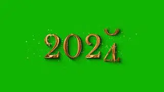 2023 to 2024 animation change of years blue and greenscreen with gold text