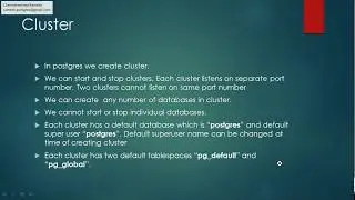 creating clusters in postgres