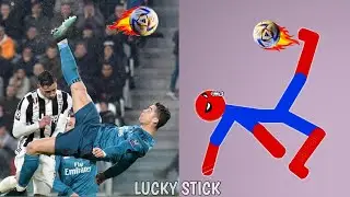Cristiano Ronaldo vs Stickman | Stickman Dismounting funny and epic moments