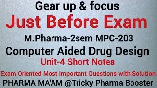 MPharma 2sem Most Important Questions|Computer Aided Drug Design U4|Just Before Exam by Pharma Ma'am