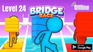 Bridge Race Offline Gameplay P-24 Tutorial (iOS, Android) Free