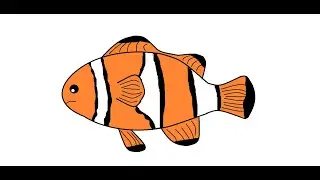how to draw clown fish by using MS Paint.Computer drawing.Fish